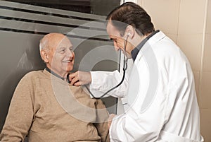 Doctor measuring blood pressure