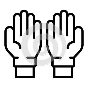 Doctor medical gloves icon, outline style