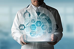 Doctor with Medical Healthcare Icon Interface