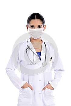 Doctor in a medical mask. Virus, corona virus. protection. Sterile equipment for the medical and beauty in