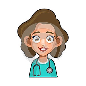 Doctor and Medical Nurse Avatar sign. Cute Style Userpic. Vector