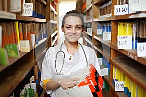 Doctor with medical records