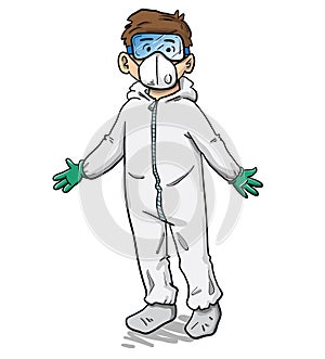 Doctor or medical worker dressed in full equipment