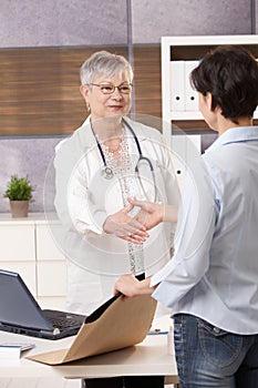 Doctor meeting patient