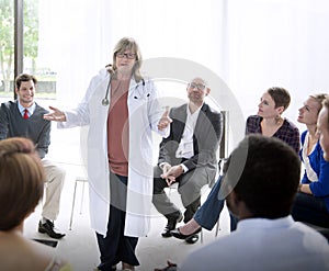 Doctor Meeting Teamwork Diagnosis Healthcare Concept photo