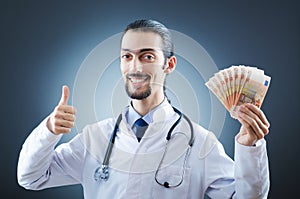 Doctor with money