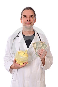 Doctor with money photo