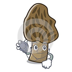 Doctor morel mushroom character cartoon