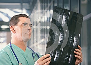 Doctor with mri x-ray