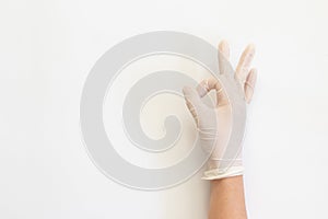 Doctor or Nurse human hand showing gesture