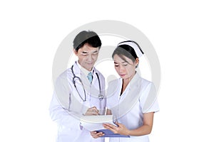 doctor and nurse reviewing medical chart