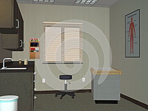 Doctor Office, Medical Exam Room Illustration