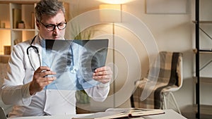 Doctor office medical expertise man x ray film