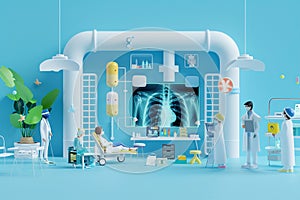 Doctor office patient consultations and medical technology, vector, illustrations