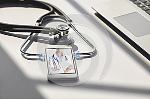 Doctor online. Online medical consultation for patients. Telemedicine.