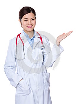 Doctor with open hand palm