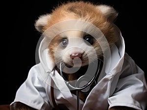 Doctor panda with stethoscope baby cute