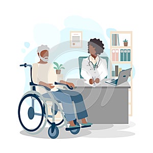 Elderly man at the doctor`s office