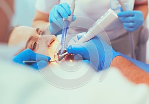 Doctor and patient in the dental clinic