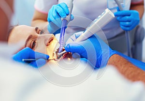 Doctor and patient in the dental clinic