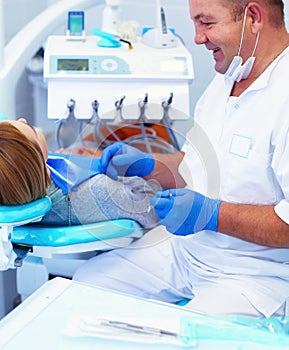 Doctor and patient in the dental clinic