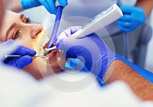 Doctor and patient in the dental clinic