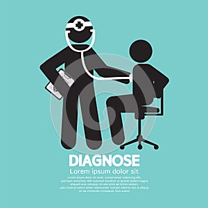 Doctor With Patient Diagnose Concept Black Symbol