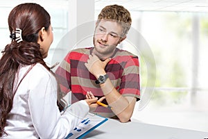 Doctor and patient discussing