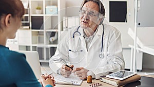 Doctor and patient are discussing at clinic