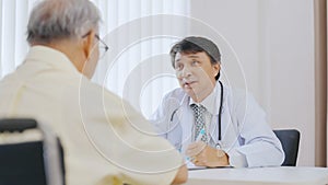 Doctor and patient are discussing consultation about symptom problem diagnosis