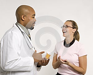 Doctor and patient discussing medication.