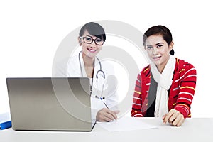 Doctor and patient interaction using laptop