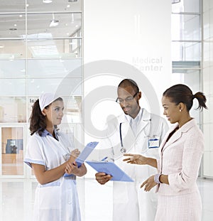 Doctor and patient at medical center