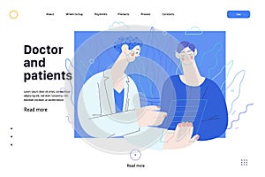 Doctor and patients - medical insurance web template