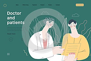 Doctor and patients - medical insurance web template