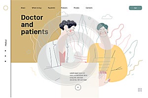 Doctor and patients - medical insurance web template