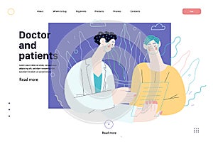 Doctor and patients - medical insurance web template