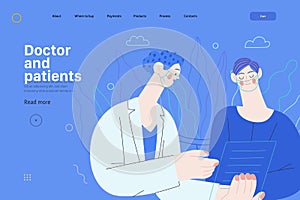 Doctor and patients - medical insurance web template