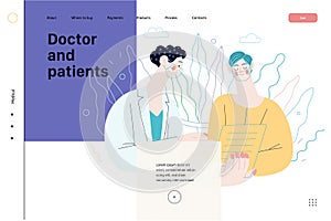 Doctor and patients - medical insurance web template