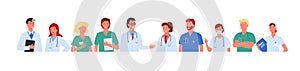 Doctor people team set, hospital worker characters, healthcare staff avatar collection