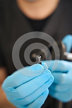 Doctor performing tissue sampling during endoscopic procedure