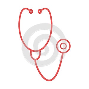 Doctor physician stethoscope medical device flat icon for medical apps