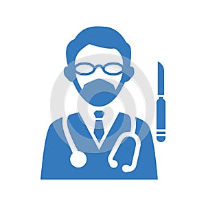 Doctor, Physician, Surgeon blue icon