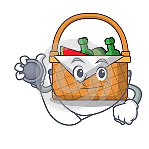 Doctor picnic basket character cartoon