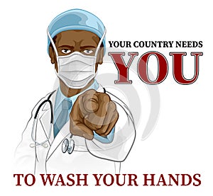 Doctor Pointing Needs You To Wash Your Hands