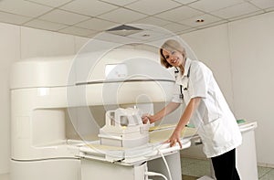 Doctor prepare MRI Scanner photo