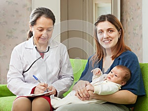Doctor of prescribes to baby the medication photo