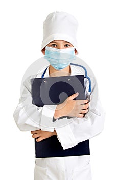 Doctor ready for medical circumvention. Doctor with prescription photo