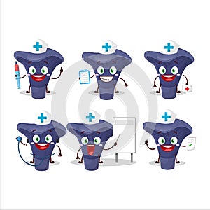 Doctor profession emoticon with actarius indigo cartoon character photo