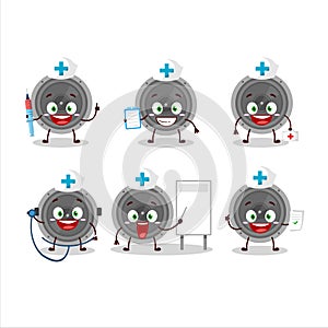 Doctor profession emoticon with audio speaker cartoon character